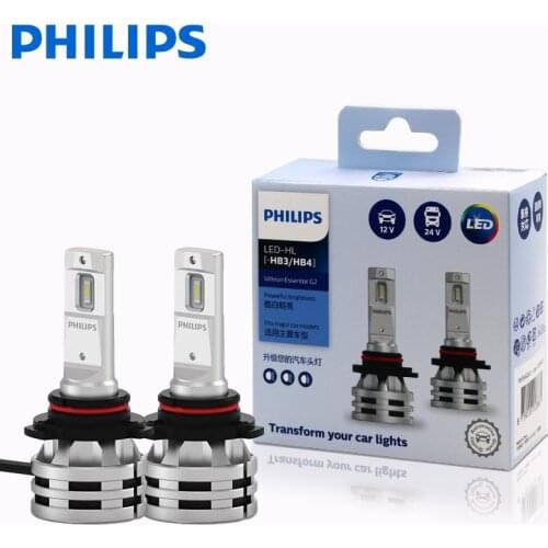 2X Philips Ultinon Essential G2 LED 6500K HB3/HB4 12/24V 24W P22d/P20d low beam original light bulb ultra white light 11005UE2X2