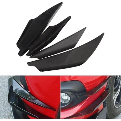 4Pcs/Set Diffuser Shark Fin Kit for Car Spoiler Wing Front Bumper Side Canards Splitter Fins Universal Black