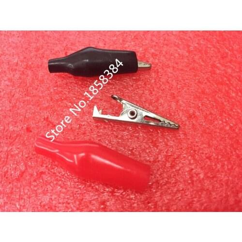 400PCS 27mm Mini Clamp Test Probe Replacement Electric Alligator Clip with Red & Black Boot Clamp Connector