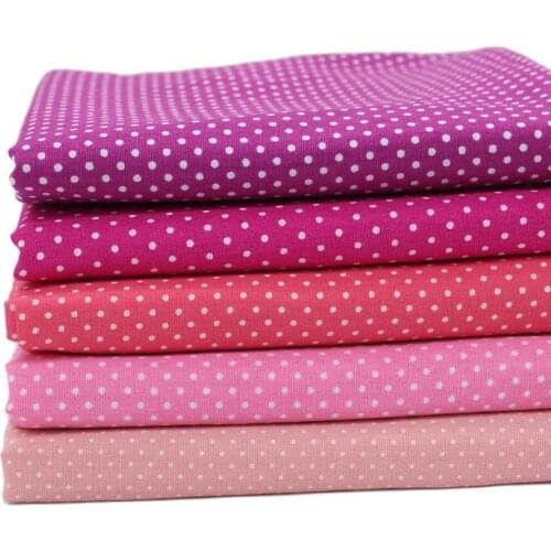 5PCS Pure Polka Dot cotton fabric DIY cloth sewing tilda fabrics patchwork cotton tissue home textile woven telas tecido