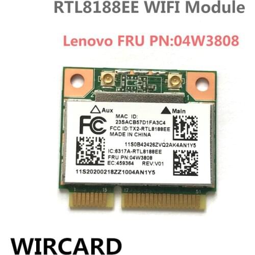 RTL8188EE RTL8188 Half Mini PCIe 2.4 GHz 04W3808 Wireless Card for Thinkpad E145 E545 E445