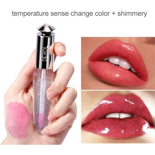 Derol Brand stardust color changing lip glaze temperature sense change color shimmery moist and repair lip golss beauty makeup