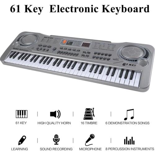 61 Keys Digital Piano Keyboard Electric Piano Organ Beginners Teaching Toys Musical Instruments Pedal Instrument Record
