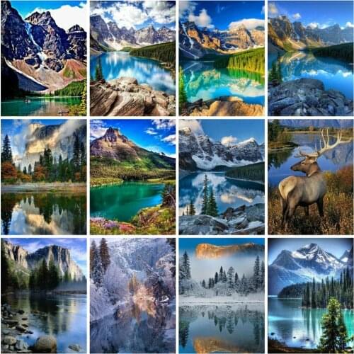 CraftArtGo 5D DIY Diamond Embroidery scenery Full Square Round Rhinestone Mosaic Painting Cross Stitch Flowers Diamond Kit