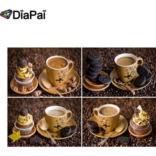 DIAPAI 5D DIY Diamond Painting 100% Full Square/Round Drill "Coffee cup landscape" 3D Embroidery Cross Stitch Home Decor