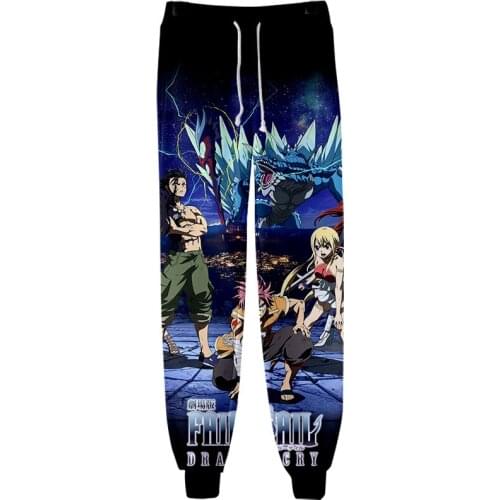 Fairy Tail 3d joggers Print Hip Hop Sportswear Anime trousers men Ankle-length Pants Casual Sweatpants Fitness Street Trousers