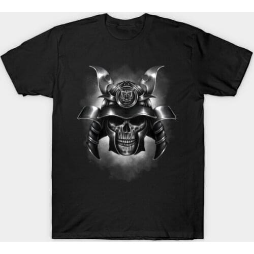Warrior Spirit Japanese Warrior Skull Helmet T-Shirt. Summer Cotton Short Sleeve O-Neck Mens T Shirt New S-3XL