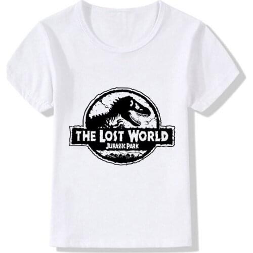Art 2021 New Kids Boy T-shirt Girl Cartoon Tops Cute Baby Summer Clothes Toddler Fashion T Shirts Children Costume Dinosaur Park