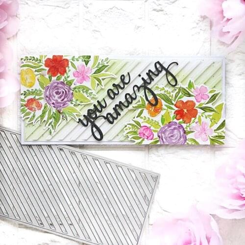 JMCRAFT 2021Rectangle Border Diagonal Line # 4 Metal Cutting Dies DIY Scrapbook Handmade Paper Craft Metal Steel Template Dies