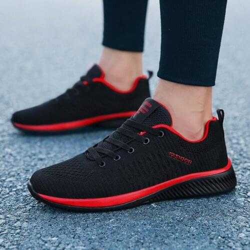 High Size Summer Light Weight Man Sneakers Man Running Shoes Shoes Sport Mens Summer Sports Shoes Women Bfitness Lack Red E-438
