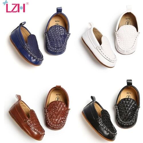 LZH Classic Brand Soft Leather Baby Shoes Moccasins Fashion Infant Boys Girls Slip-on Peas Shoes Casual Newborn First Walkers