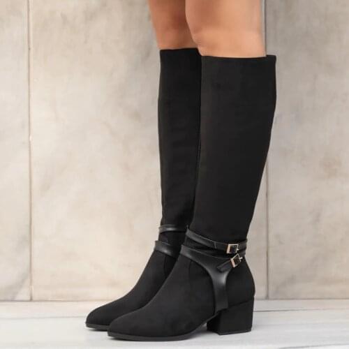 Mio Gusto Brand Jolly Black, Beige, tan Colors High Quality 5Cm Heel Warm Winter Fashion Knee-High Women 's Boots , platform boots , women boots , goth , shoes for women 2020