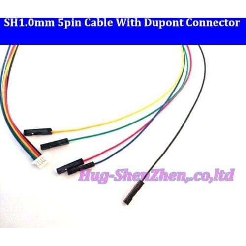 NEW JST 1.0mm SH1.0mm 5pin 5-pin connector cable wire with Dupont 1pin 1p cable on end Free shipping