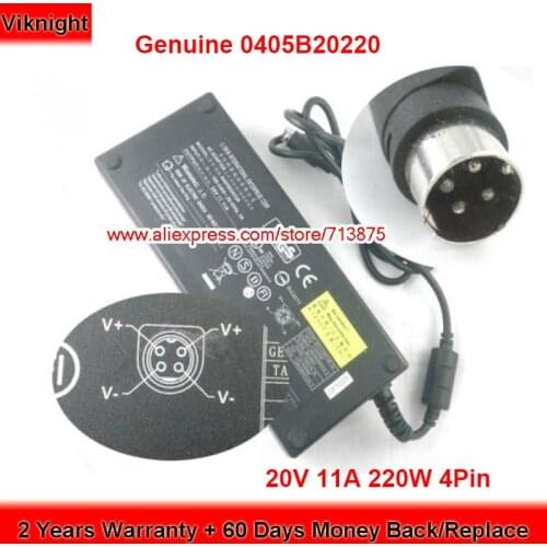 Genuine 0405B20220 AC Adapter PA-1221-03 20V 11A Power Supply for Sager NP9890 NP9750 NP9860 NP9880 NP9800