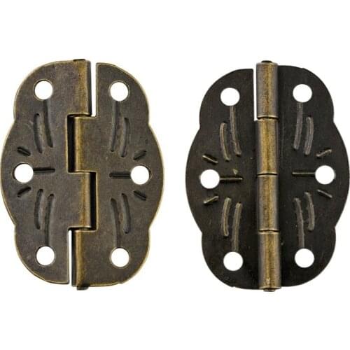 20pcs New 30x20mm Bronze Cabinet Hinges Decoration Jewelry Box Hinge With Screw For Vintage Door Drawer Furniture Hardware