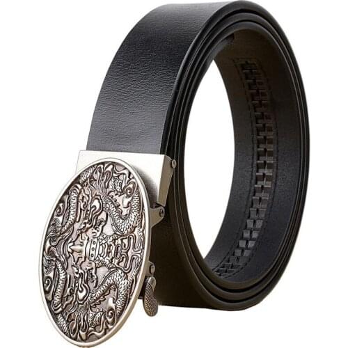New Two Dragons Frolicing with a pearl Designers Bet Automatic Buckle Genuine Leather Luxury Men Belts Business Belts for Men