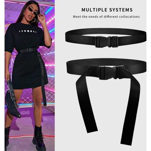 [DWTS] Womens Belt Fashion Women Female Plastic Button Belt casual tactical belt Decorative canvas belt outdoor sports