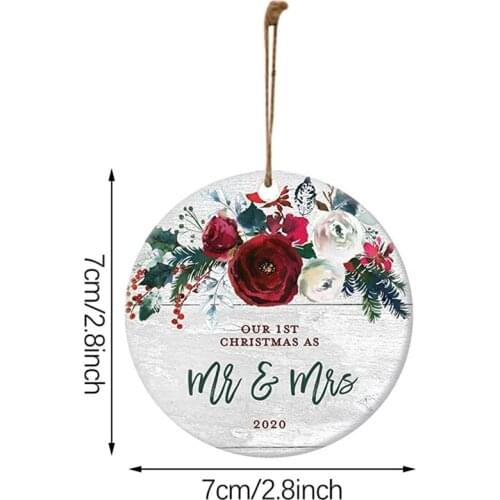 Christmas Ornament 2020/XMAS Decorations,Peace & Happiness Decorations,More Choices (X Year Married Mr & Mrs Gift Wedding A5KD