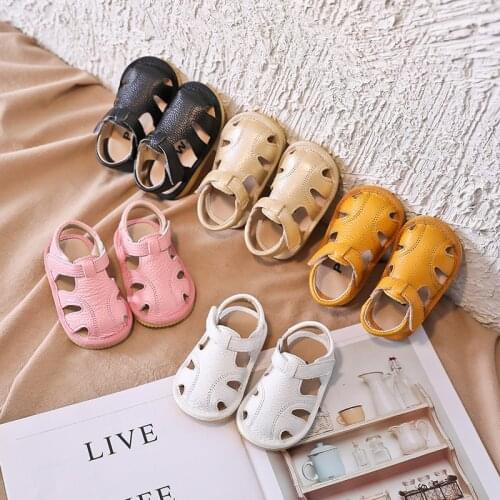 Baby Girls Boys Summer Child Sandals Soft Bottom Genuine Leather Kids Children Beach Sandals Infant Anti-collision Toddler Shoes