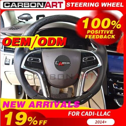 Real Carbon Fiber and Leather Steering Wheel Replacement Customized For CADILLAC XT5 ATS-L XTS CTS SLS steering wheel