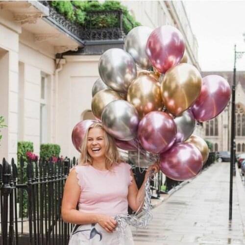 10pcs 10inch New Chrome Metallic Latex Balloons Thick Metallic Globos Inflatable Helium Balloon Birthday Party Decoration Ballon