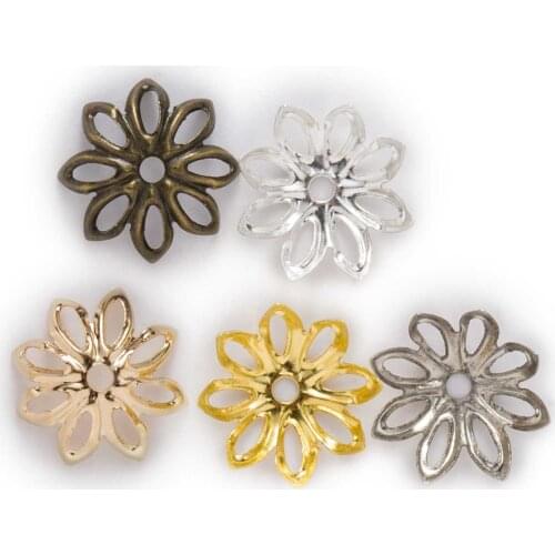 100 Piece Flower Petal Beads Cups Bulk End Spacer Charms Bead Caps Connectors Findings DIY Accessories Jewelry Making 11-14mm