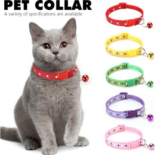 2pc Cartoon Dog Cat Collars With Bell Adjustable Polyester Buckle Collar Cat Pet Supplies Accessories Collar Small Dog Chihuahua