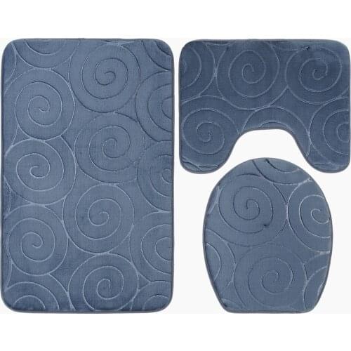 3 Piece Home Toilet Lid Cover Bathroom Bath Mat Set Flannel Anti Slip Shower Carpets Set Toilet Rugs Shower Room Rug Floor Mats
