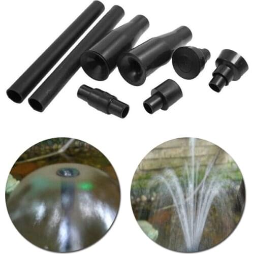 8pcs Set Black Home Multi-functional Garden Fountain Plastic Nozzle Head For Aquarium/fish Tanks/garden Ponds Fountain Parts