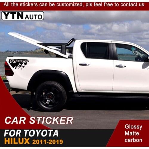 Bed Box Car Sticker Mountain Stripe Graphic Vinyl Decal For Toyota Hilux Rocco 2011-2017 2018 2019 Rear Trunk Car Accessories