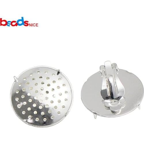 Beadsnice ID37616A 10pcs/lot Silver Plated No Pierced Ear Clip Clasps Ear Clip DIY Earring Finding