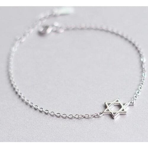 New 925 Silver Six-pointed Star Ms Anklets Fashion Vintage Womens Foot Accessories, Suitable for Ladies Jewelry Gifts JL009