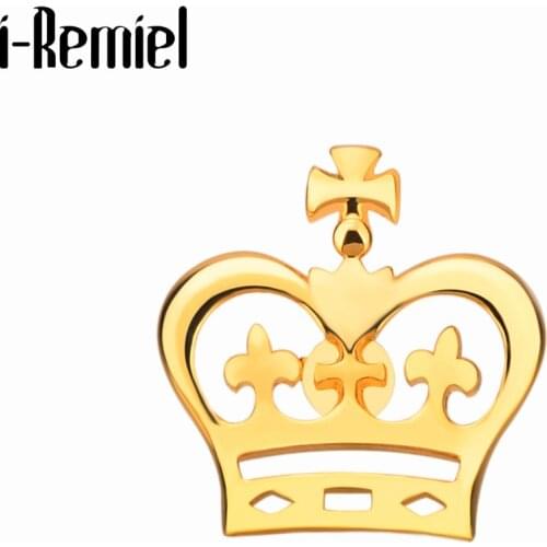 High Quality Gold Color Crown Brooch Pin Metal Cross Lapel Pins and Brooches for Women Men Fashion Suit Coat Badge Jewelry Gifts