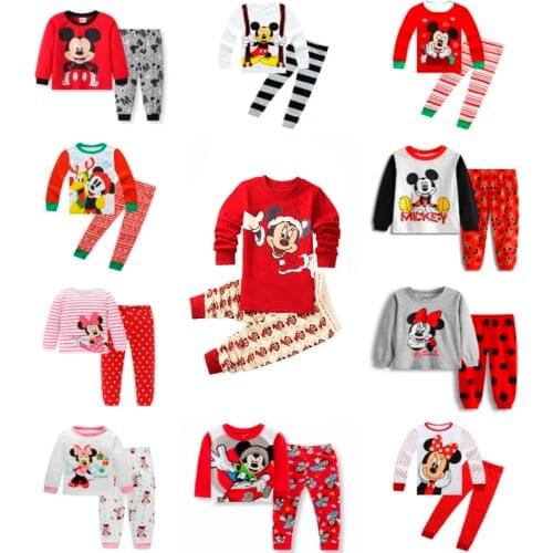 Childrens Pajamas Suit Childrens Boy Girl Mickey Minnie Spider Man Baby Pajamas Frozen Elsa Cartoon Pajamas Sleepwear