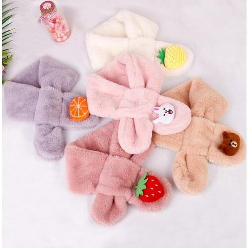 Baby Scarf Kids Faux Fur Winter Scarf Thick Plush Neck Wrap Warmer for Boys Girls Round Scarves