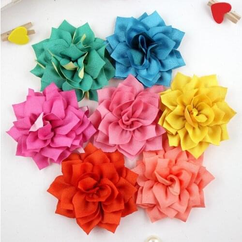 DIY Mini fabric satin Chiffon Flowers For Baby Hair Flower Heads Decoration for Wedding Party Banquet Decorative Flowers