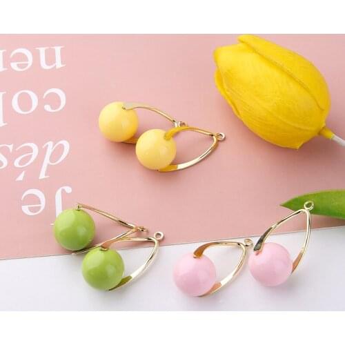 Diy jewelry making color geometric irregular shape 30pcs/lot handmade resin earrings charms pendants accessory