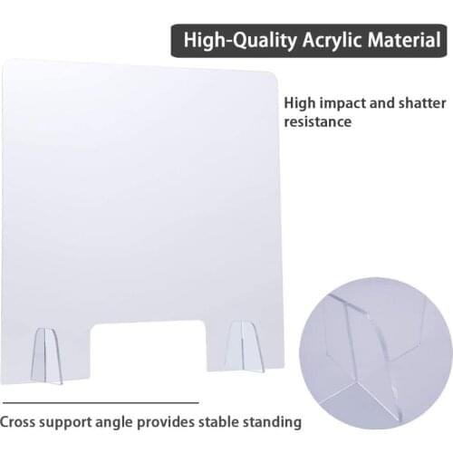 24inchx24inch Plexiglass Shield Clear Acrylic Sneeze Screen Guard For Counter,Office,Reception Desk With Transaction Window
