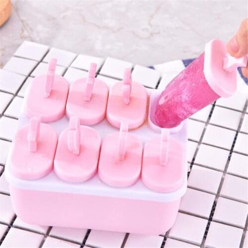 Ice Cream Popsicle Molds Plastic DIY Ice Cream Mold Frozen Popsicles Combination Ice Cube Maker Cool Round Square Ice Pop Mould