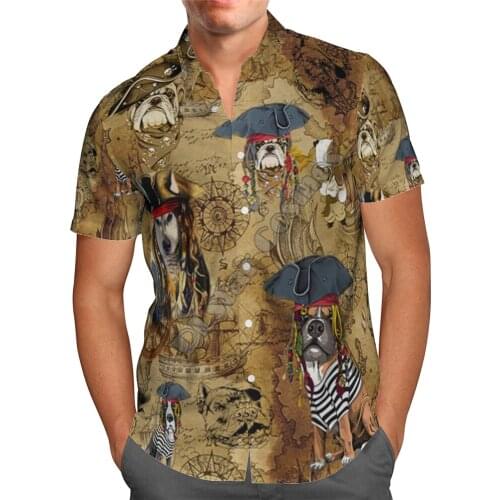 Hawaii Shirt Hawaiian beach summer Flower Knight Dog Printed 3d Mens Shirt Harajuku Tee hip hop shirts 09