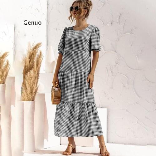 Модные платья в клетку Genuo China At AliExpress