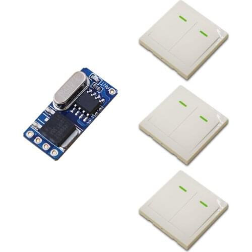 Hot Selling DC3.5V 6V 9V 12V Multi-function 1CH Wireless Remote Control Switch System Receiver&3*White Wall Panel Sticky Remote