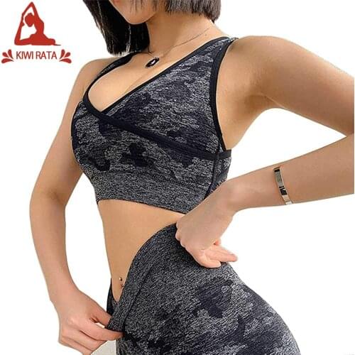 KIWI RATA Seamless Women Yoga Set Workout Sportswear Gym Clothing Fitness Long Sleeve Crop Top High Waist Leggings Sports Suits