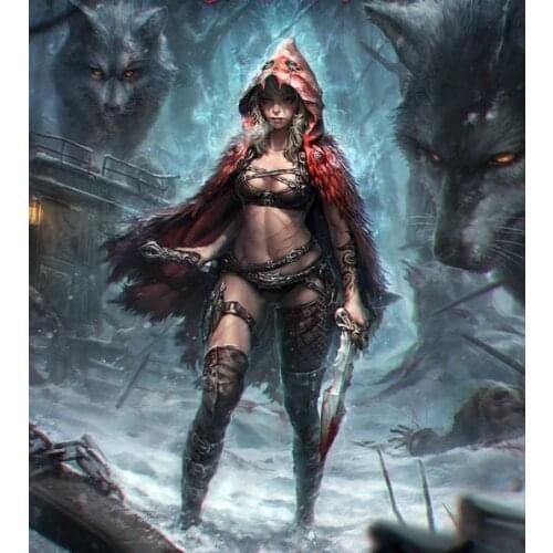Classic 75MM Red Riding Hood figure Resin Model Kit Free Shipping