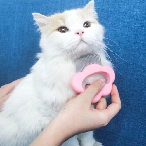 Pet Massage Brush Shell Shaped Handle Pet Grooming Massage Tool To Remove Loose Hairs Only For Cats