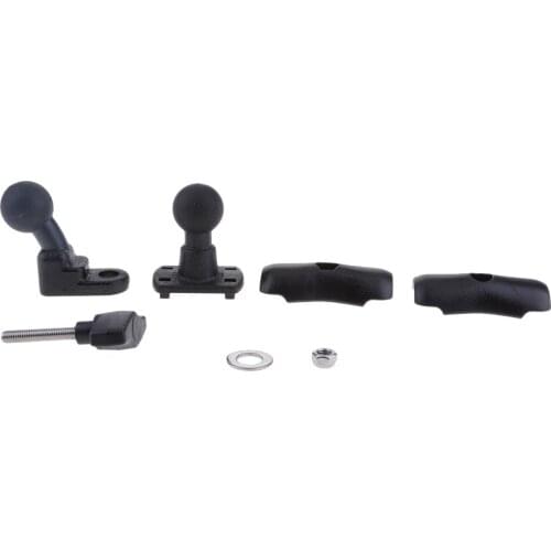 Motorcycle Review Mirror Cell Phone Mount & Double Socket Standard Arm