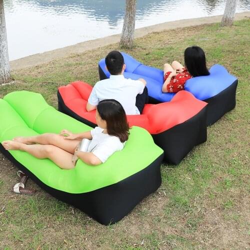 Fast Garden Sofas Inflatable Lazy bag Air Sofa Camping Portable Air Banana Sofa Beach Bed Air Nylon Sofa Travel Sleeping Bag