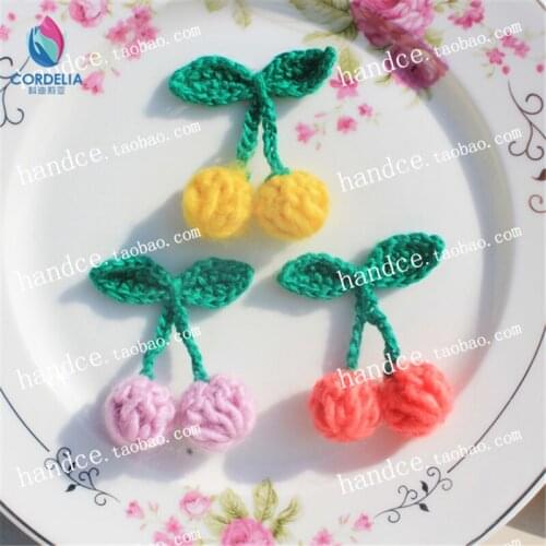 2016 best selling china latest products knitted berries as decorative home novelty DIY patches for clothing artificial crafts