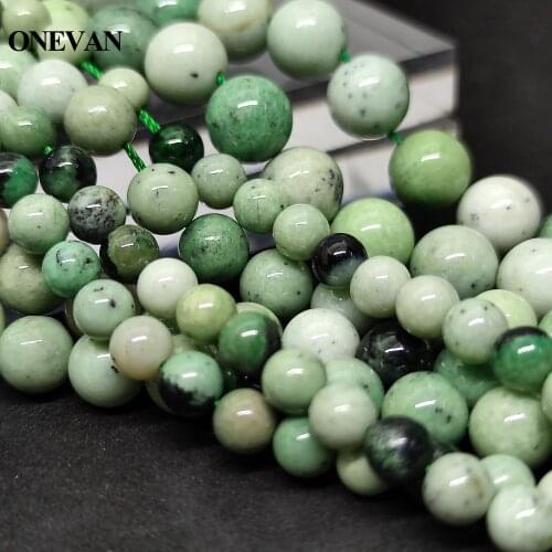 ONEVAN Natural A Hydrogrossular Garnet Stone 6-10mm Smooth Round Loose Beads Bracelet Necklace Jewelry Making Diy Gift Design