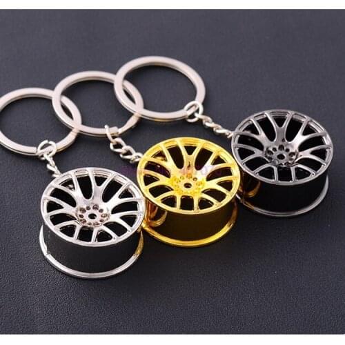 By DHL or Fedex 500pcs new Car Keychain Wheel Tire Styling Creative Mini Car Key Ring Auto Car Key Chain Key ring